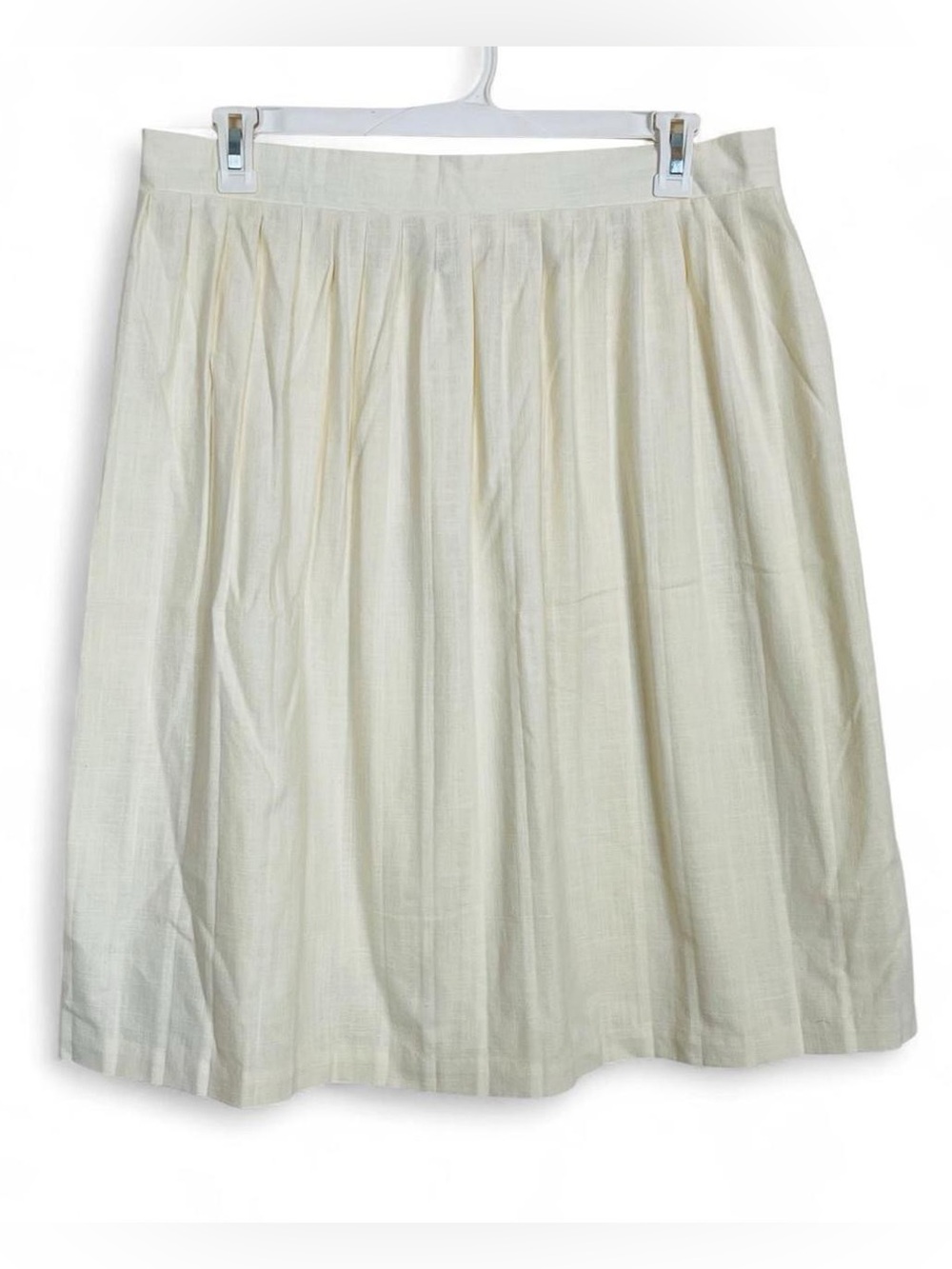Vintage 70s 80s Worthington Plus Size 24W Pale Yellow Knee Length Circle Skirt